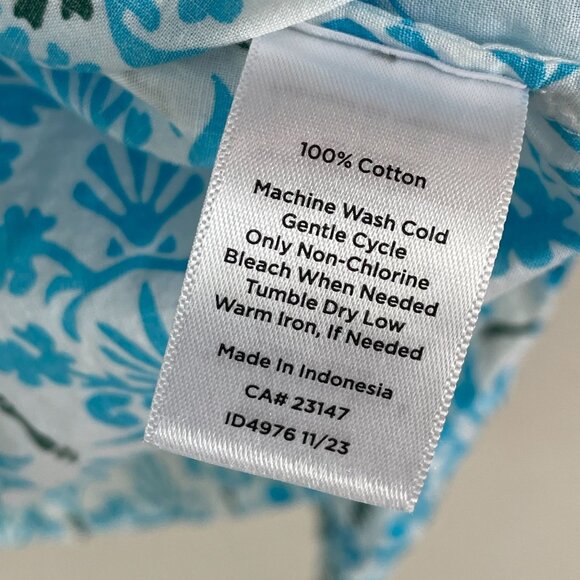 Talbots Womens Petite XL Modern Classic Button Down Shirt Damask Bouquet Blouse - Picture 5 of 12